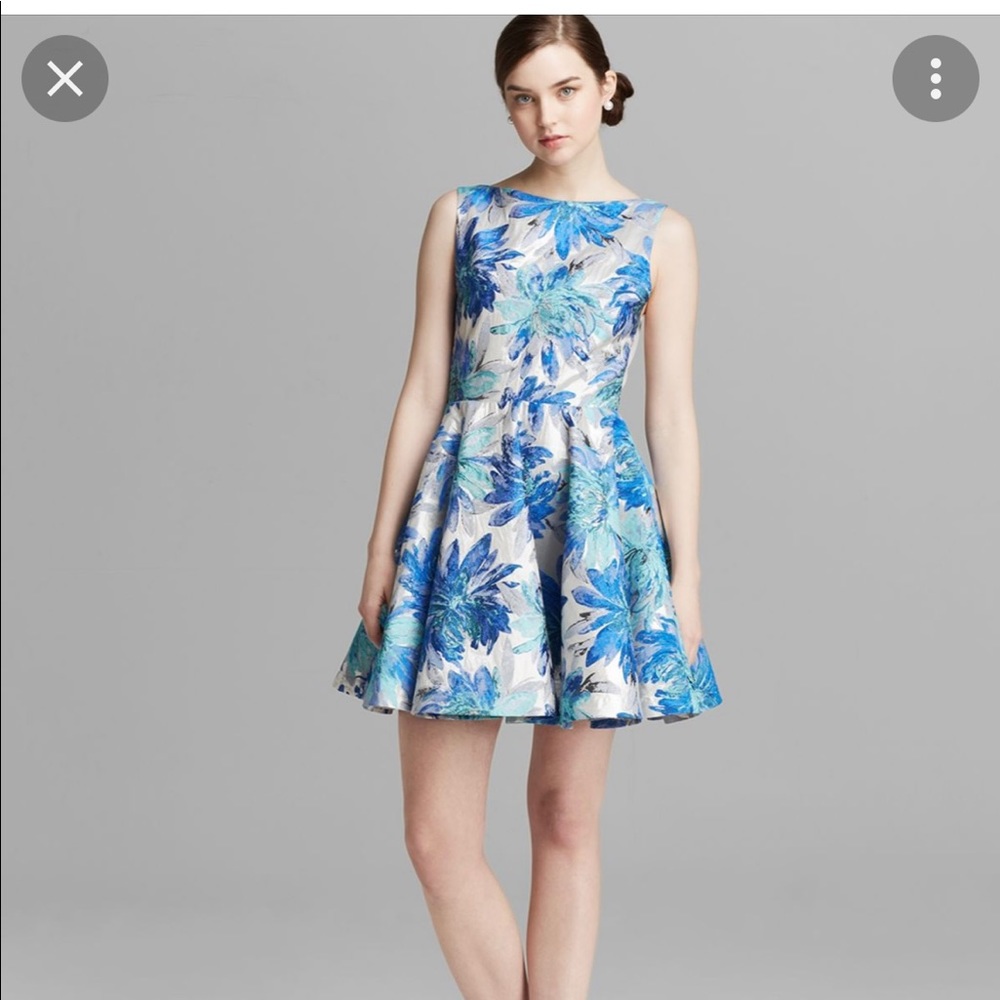 Alice and Olivia Jacquard Floral Dress
